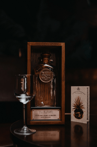 TeKiwi 100% Blue Agave Bottle and Box with a glass of TeKiwi