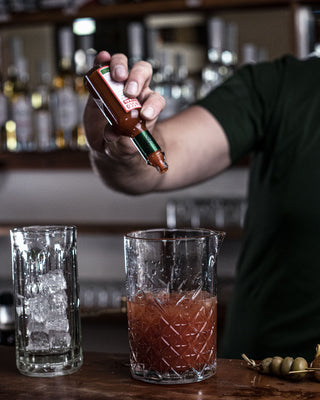 Bloody Mary into cocktail stirring jug