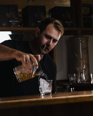 big ice cubes in glass