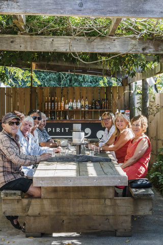 Happy Customers enjoying a drink in the sun at the Kiwi Spirits Outside Bar