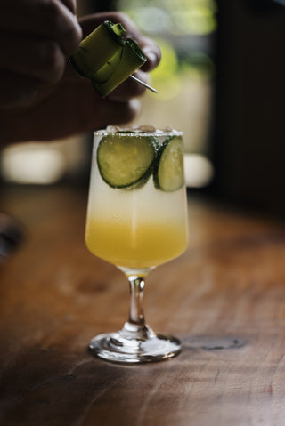 Homemade Lemonade cucumber rolls garnish