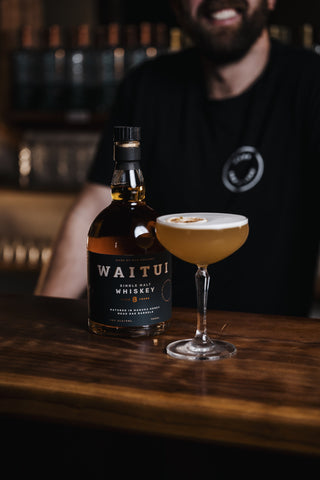 Twisted Whiskey Sour bottle shot with Waitui Whiskey